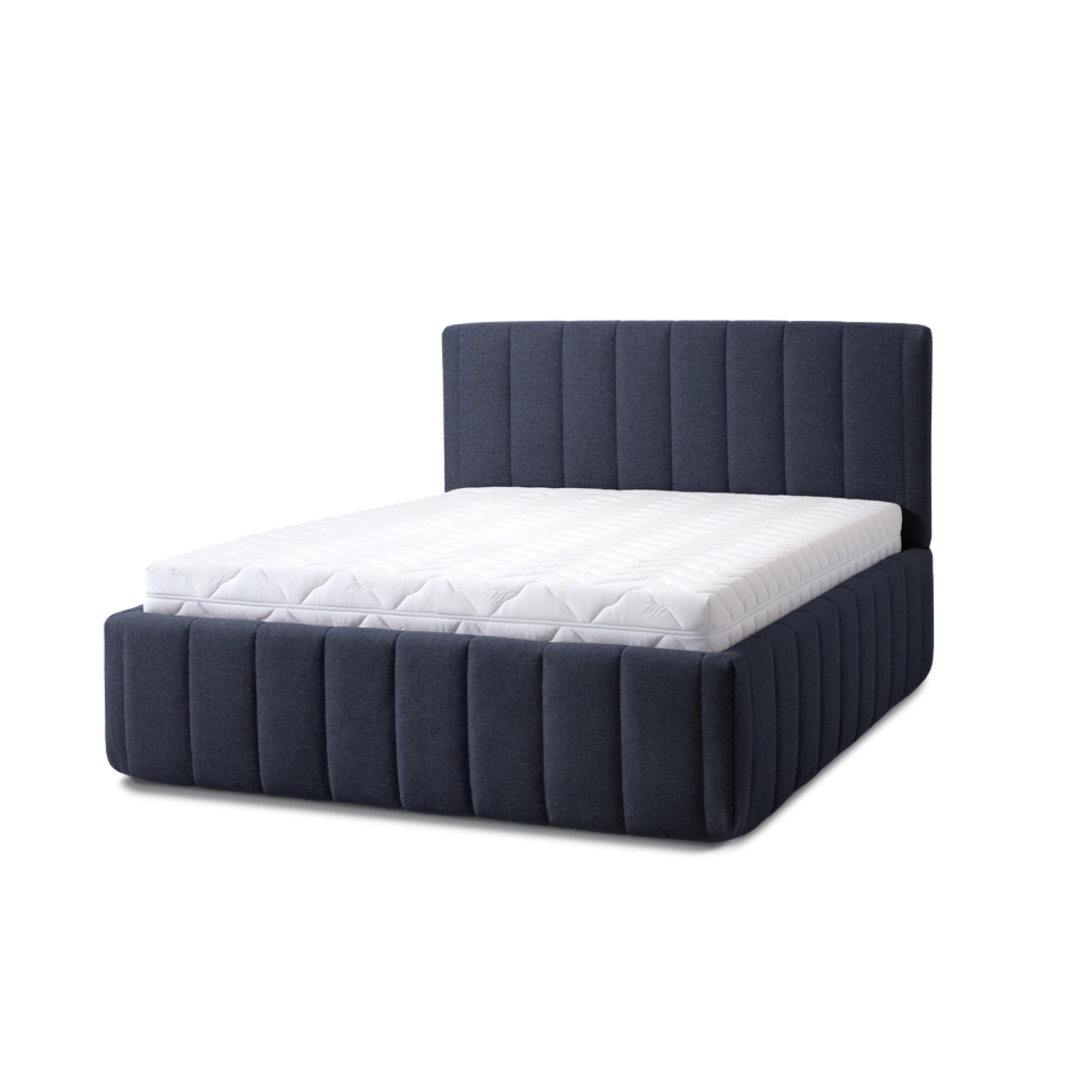 POLSTERBETT Calma Grande 180x200 in Siena Dark Blue - Dunkelblau, Holz (180/200cm) - Letti Moderni