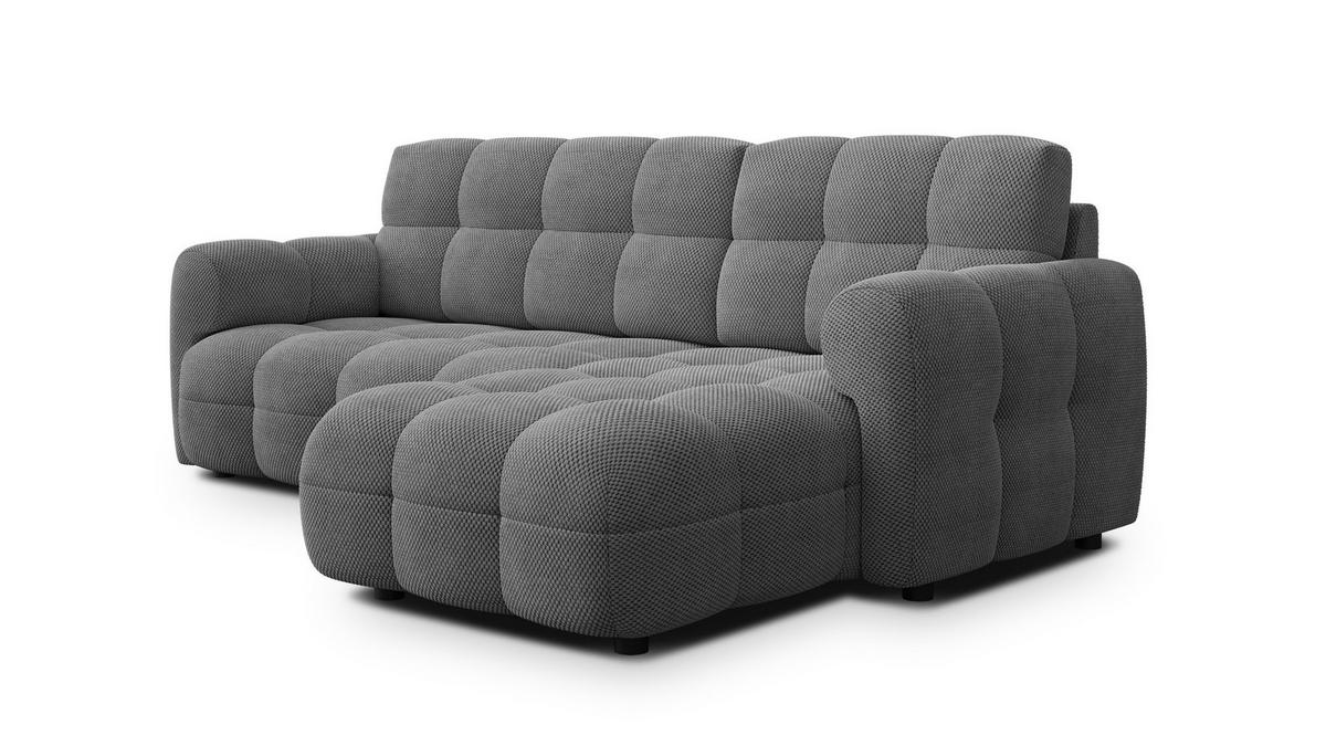 ECKSOFA MELLOW 3-Sitzer, grau - Schwarz/Grau, Holz/Textil (232/156cm) - Courtois Laville
