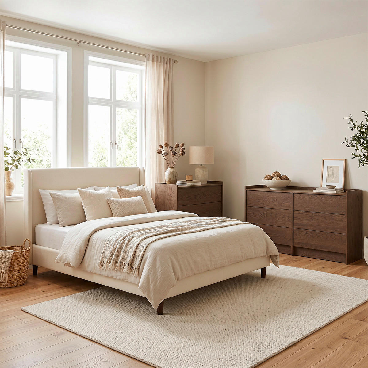 KOMMODE Japandi Dunkles Holz - Braun, Holzwerkstoff (93/90/38cm) - Petits-meubles