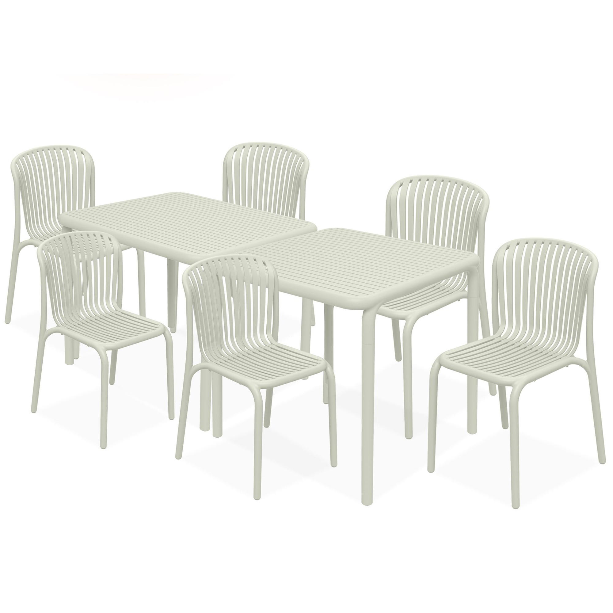 GARTEN ESSGRUPPE FICCARI, Gartenmöbel-Set 8-tlg, Beige - Beige, Kunststoff - KONSIMO®