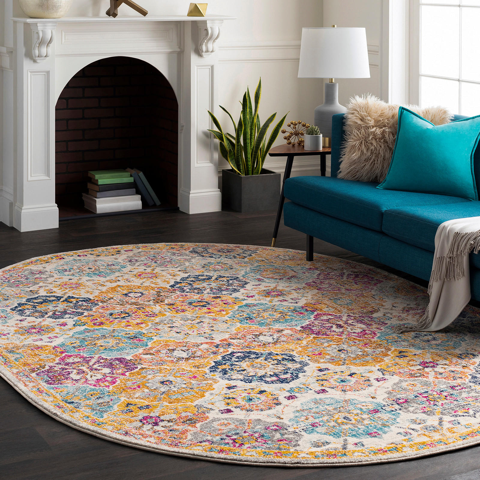 VINTAGE-TEPPICH Oval 200/275 cm Mehrfarbig - Multicolor/Orange, Naturmaterialien/Textil (200/275cm) - LIVABLISS