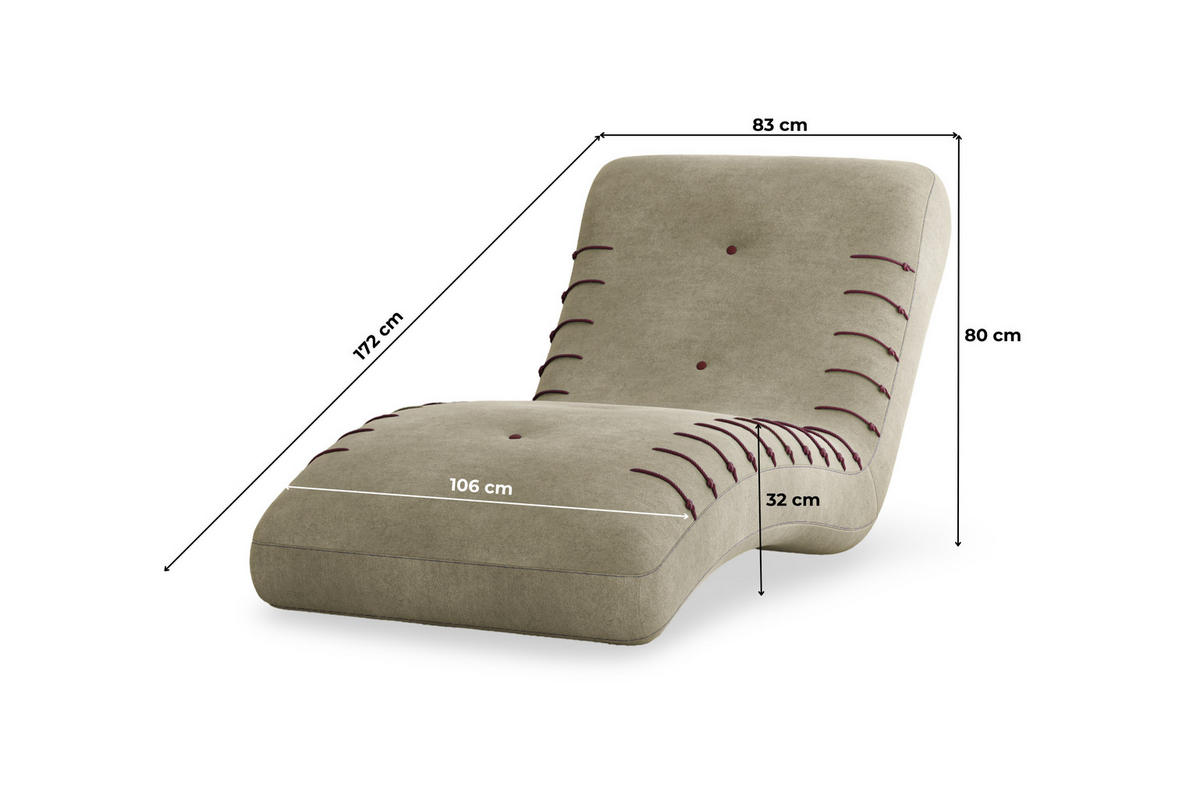 CHAISELONGUE SPLINE - Dunkelgrün, Holzwerkstoff (83/80/172cm) - Möblo