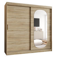 SCHWEBETÜRENSCHRANK 200/200/62 2-türig - Silberfarben/Sonoma Eiche, Holz (200/200/62cm) - MÖBEL KRYSPOL