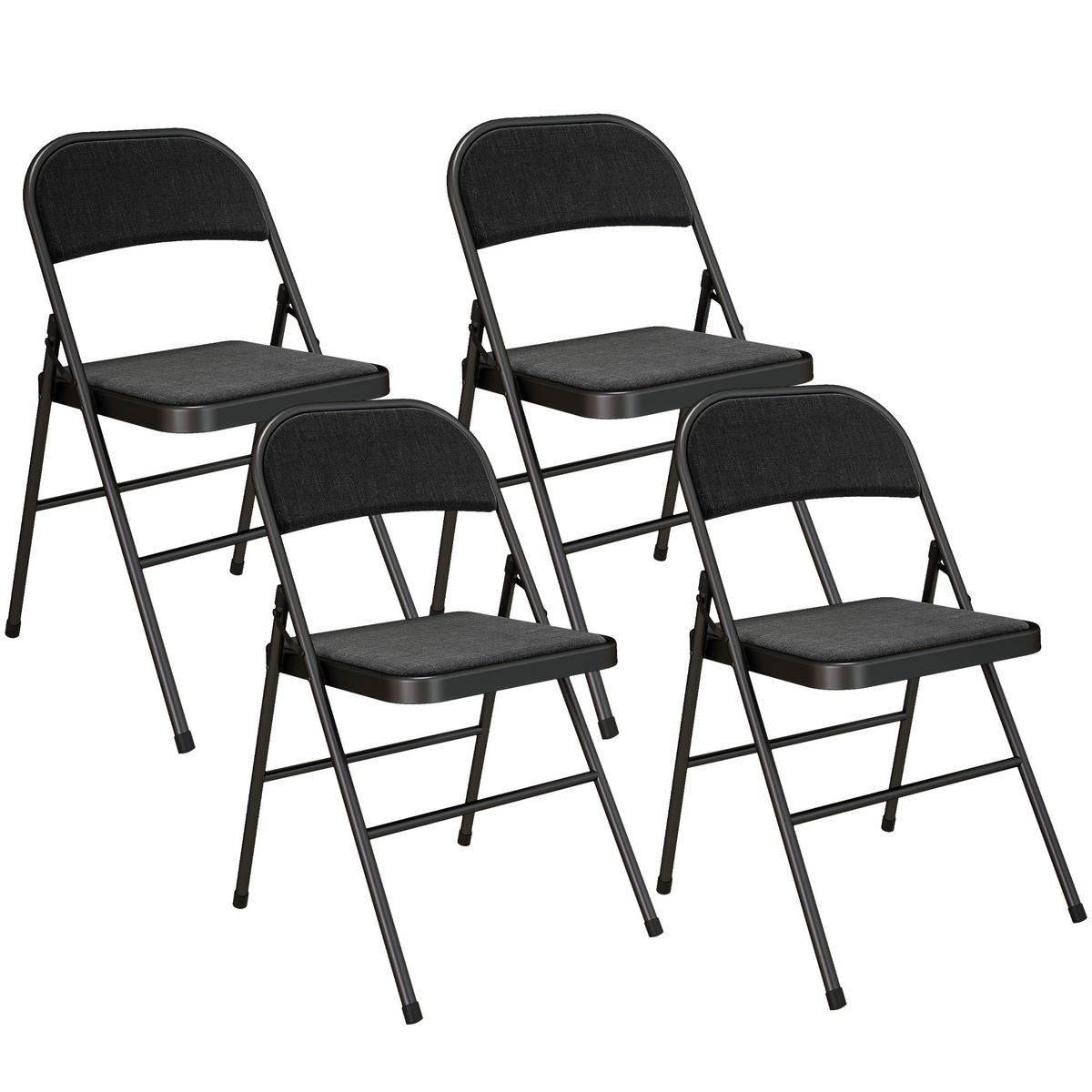 KLAPPSESSEL Schwarz 4 Stück - Schwarz, Naturmaterialien (45/78/46cm) - GiPP