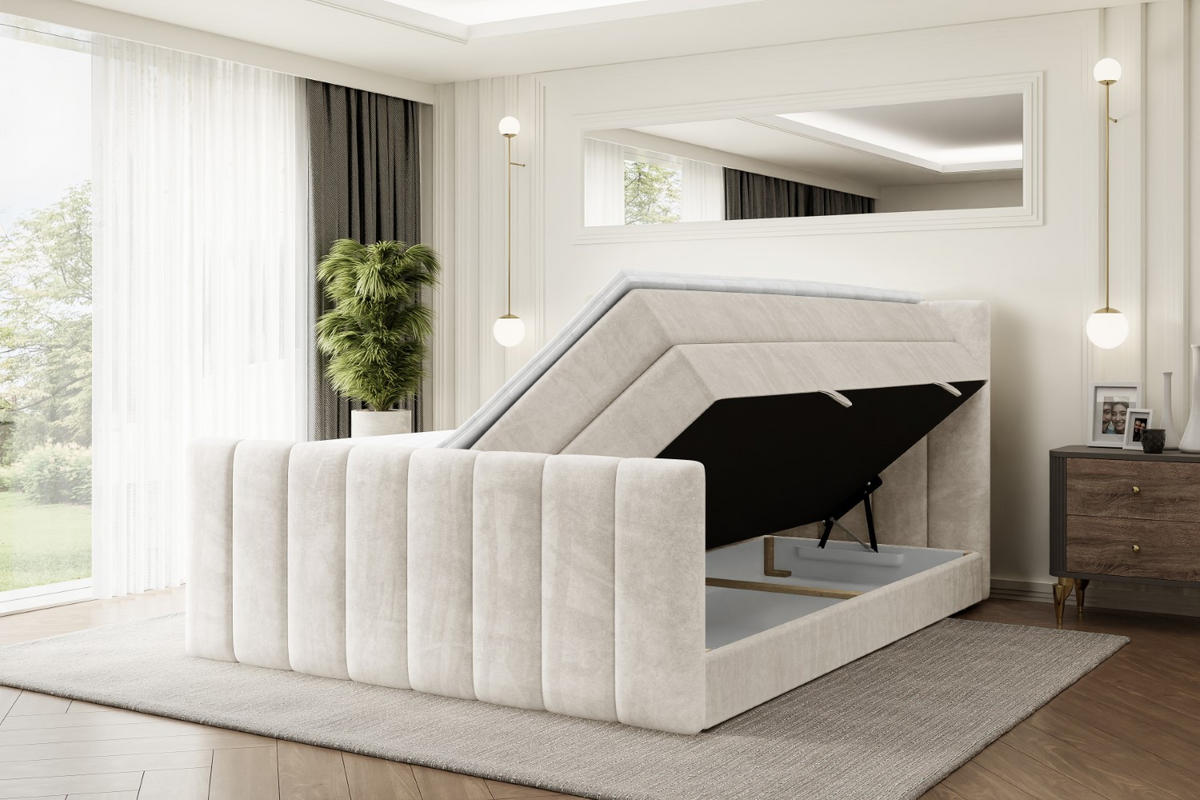 BOXSPRINGBETT OTTA-Z KING - 180x200 - H3/H4 - Creme - Creme, Holzwerkstoff (180/200cm) - ALTDECOR