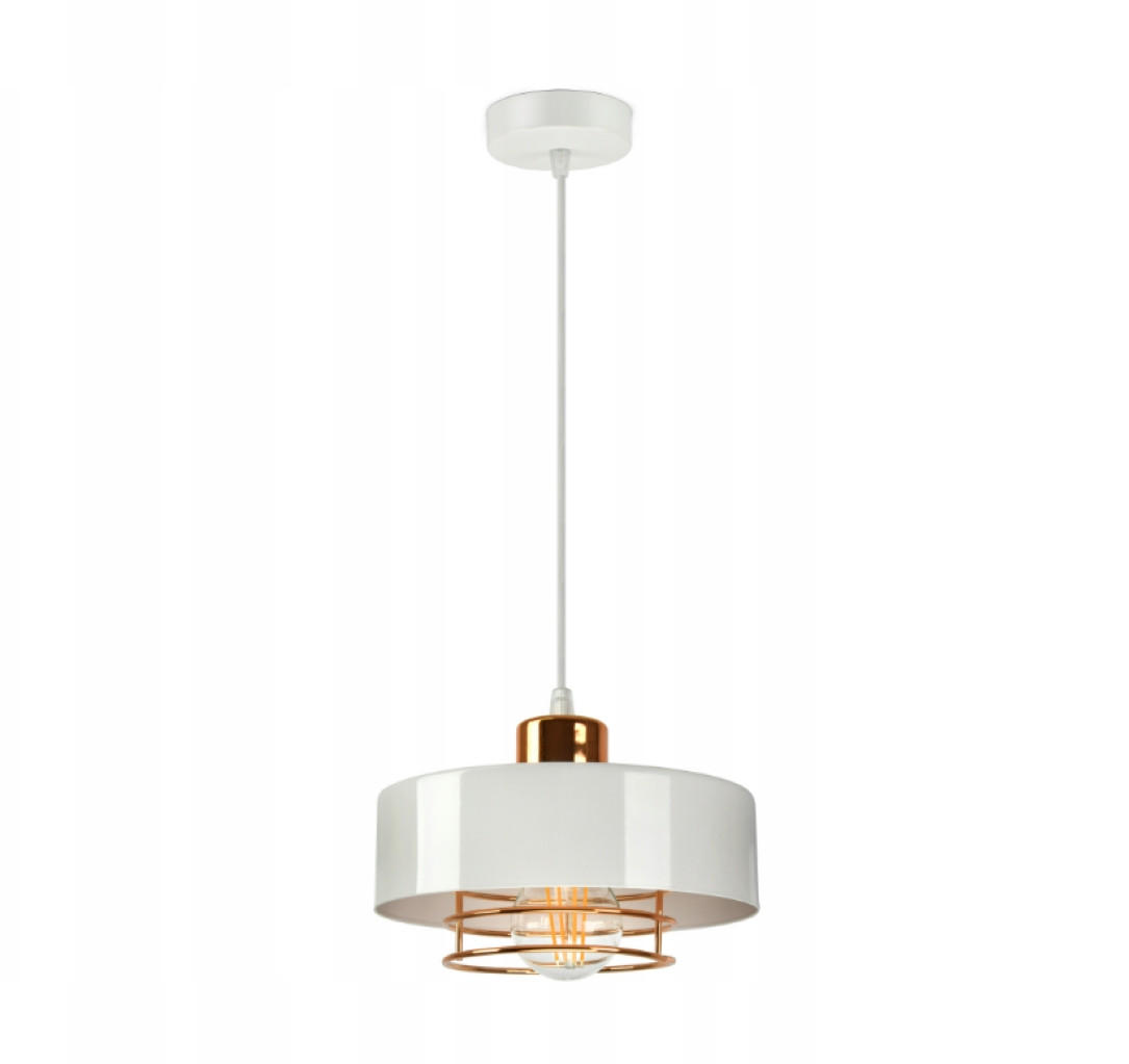 PENDELLEUCHTE EDISON - Goldfarben/Weiß, Metall (20/20/70cm) - kiki design