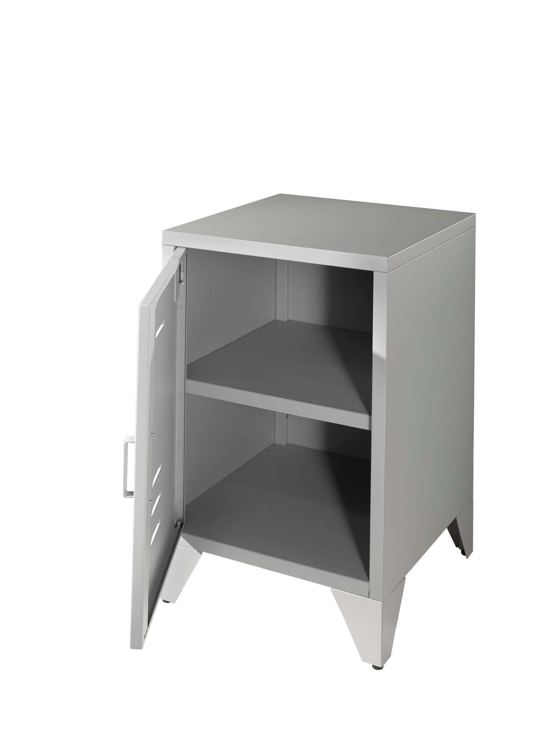 NACHTKOMMODE Kay 40x40x60 Industrial Design aus Metall Grau - Grau, Metall (40/60/40cm) - 58aufmkessel
