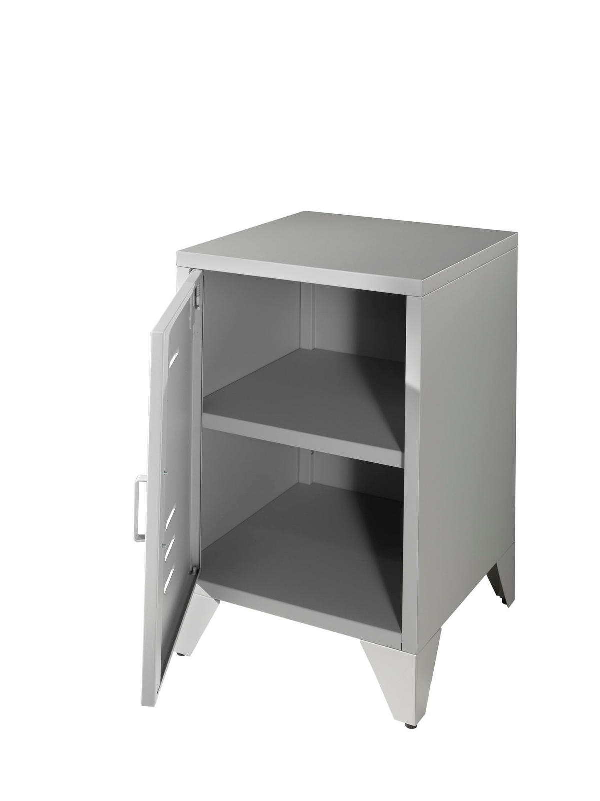 NACHTKOMMODE Kay 40x40x60 Industrial Design aus Metall Grau - Grau, Metall (40/60/40cm) - 58aufmkessel