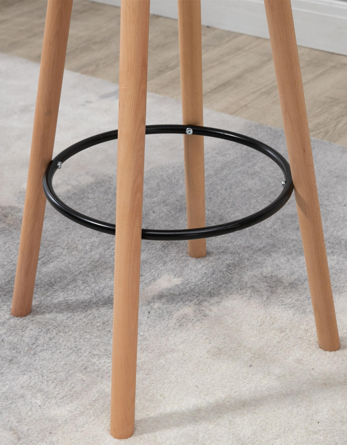 STEHTISCH rund 60 cm Holz natura/weiß - Eukalyptusholzfarben/Weiß, Holz (60/60/107cm) - CLP