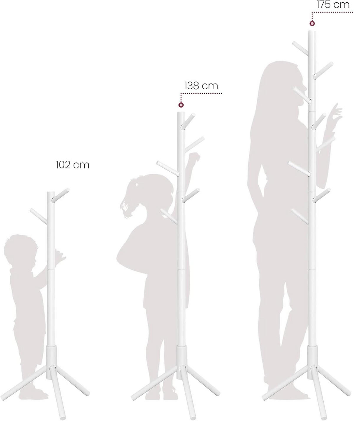 GARDEROBENSTÄNDER - Weiß, Holz (47/175/47cm) - Mat-Haus