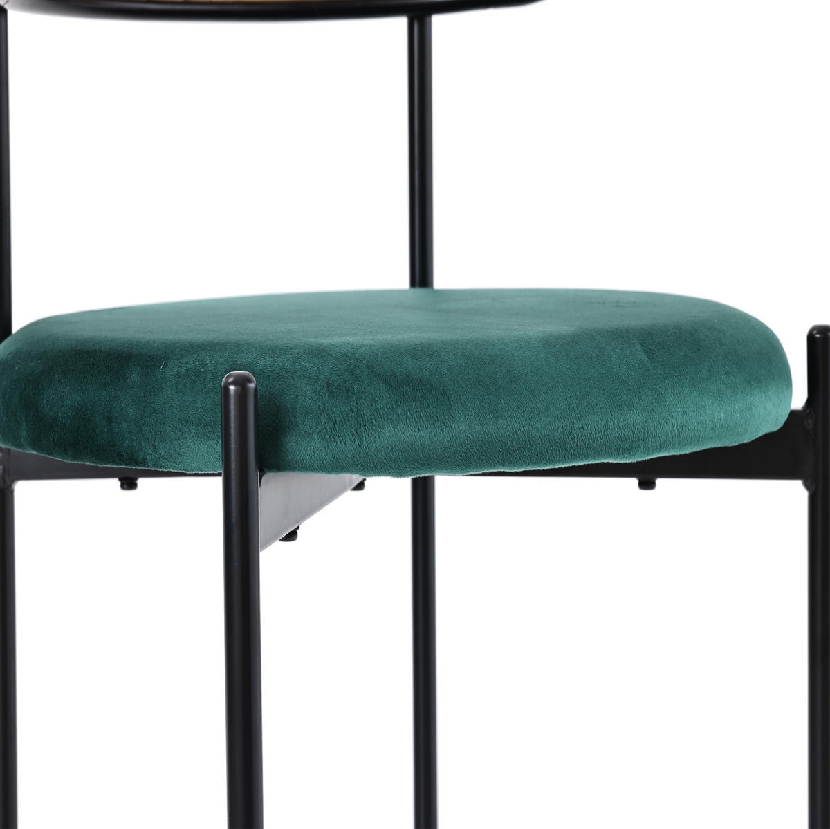 ESSZIMMERSTUHL 4er-Set mit Rattan-Rückenlehne Samt Green - Grün, Metall (40/75/45.2cm) - Meubliv