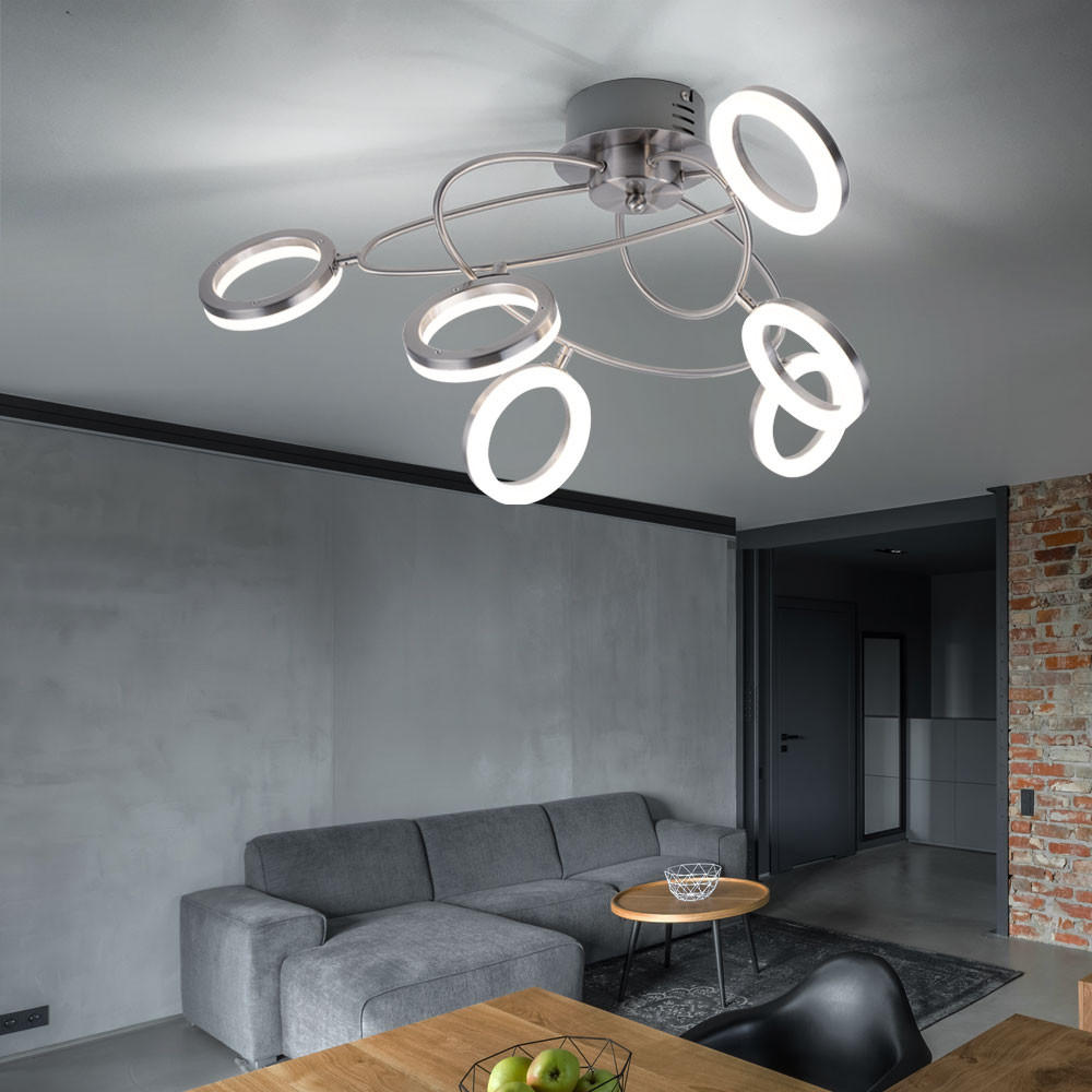 Thumbnail - Wofi Led, Silber, Glas, Metall, Kunststoff, LED integriert, 60x30x60 cm, Lampen & Leuchten, LED Beleuchtung, LED-Deckenl...