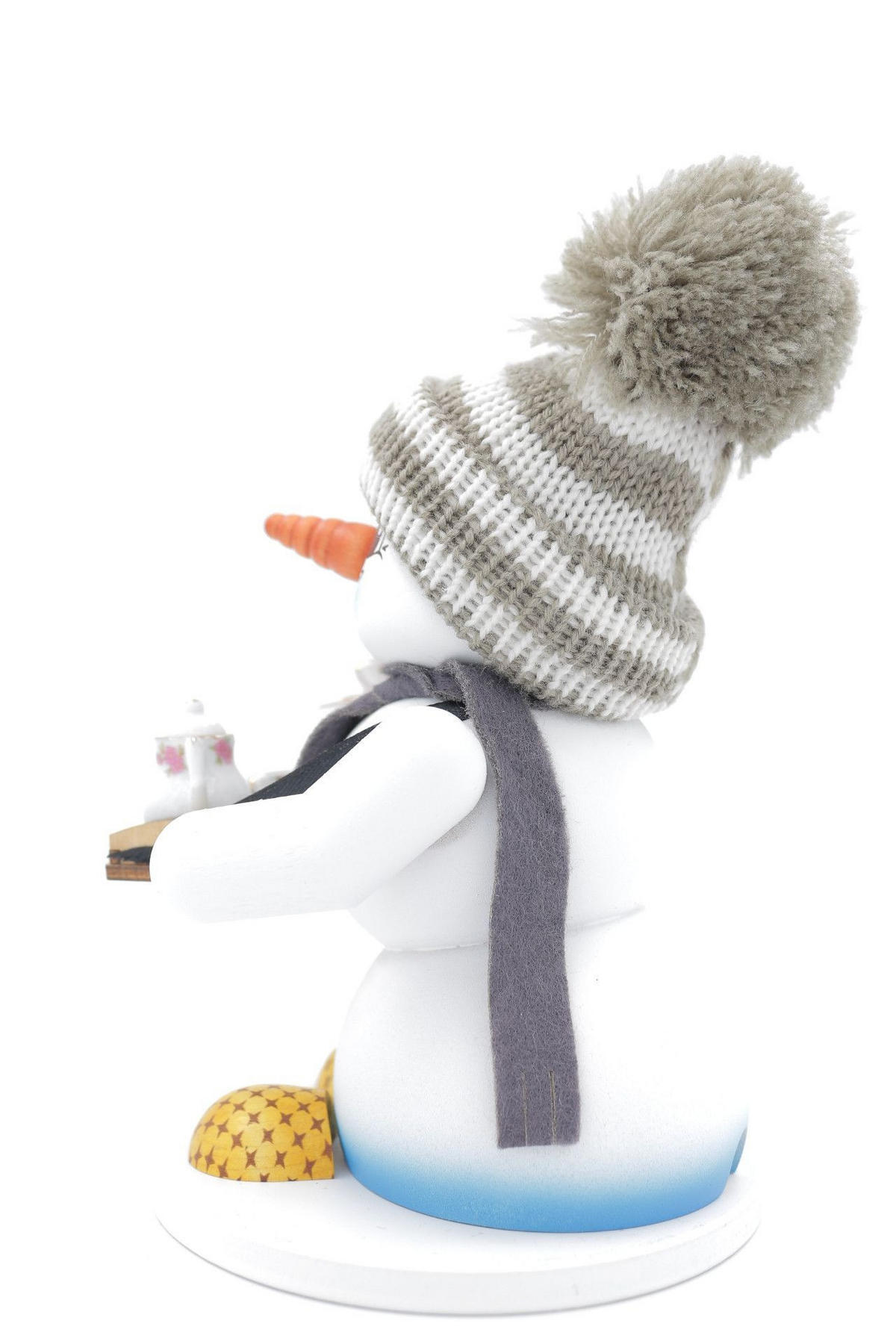 RAUCHFIGUR Schneemann Weiß Bauchladen 19 cm - Multicolor, Holz (15/19/0.1cm)