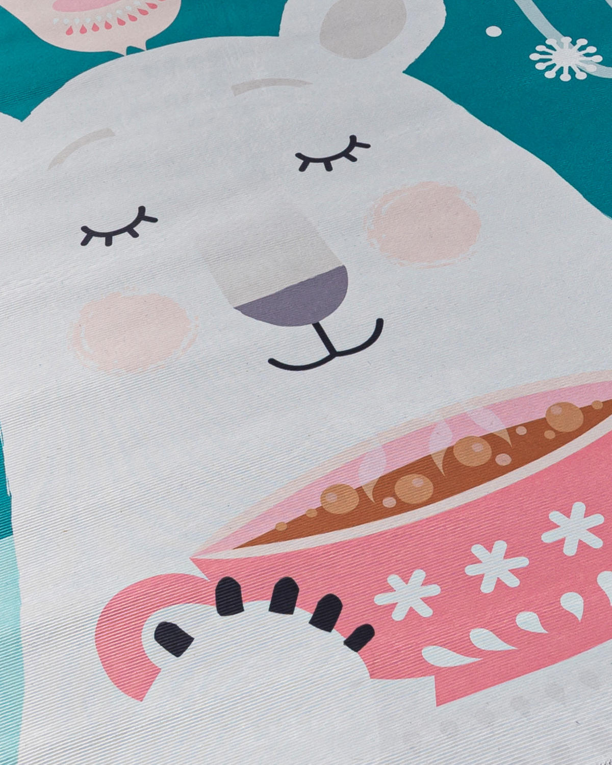 KINDERTEPPICH Bambini Orsetto Mazovia Rund Ø100cm Weiß Rosa Teddybär Kurzflor - Pink, Textil (100/100cm) - Mazovia