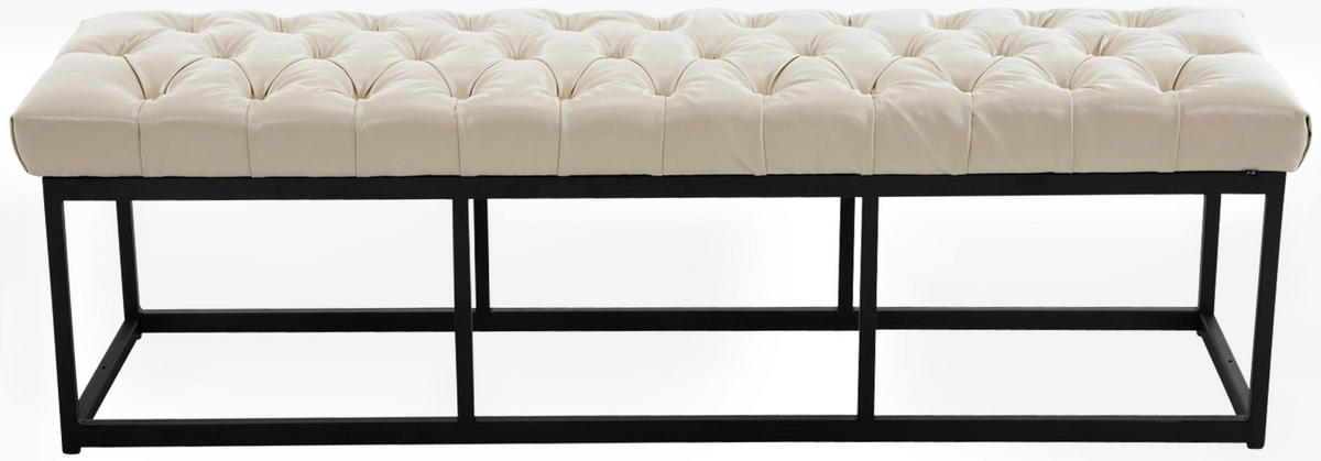 SITZBANK 150/38 cm Kunstleder creme - Creme/Schwarz, Textil/Metall (150/46/38cm) - CLP