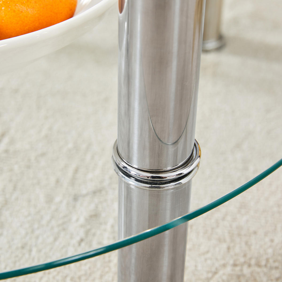 COUCHTISCH in Silver zweistufiger Glascouchtisch mit leichtem Luxusdesign für Wohnzimmer, B70/T70/H42 cm - Transparent/Silberfarben, Glas/Holzwerkstoff (70/70/42cm) - STILVORA