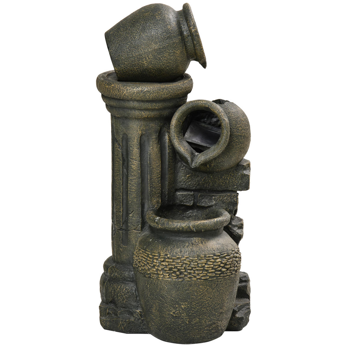 SPRINGBRUNNEN DE-10149 3-stufig, verstellbare Pumpe Grau - Grau, Kunststoff (36.5/32/73cm) - ComfortXL