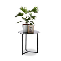 BEISTELLTISCH - Schwarz, Glas/Metall (50/50/51cm) - Relaxdays