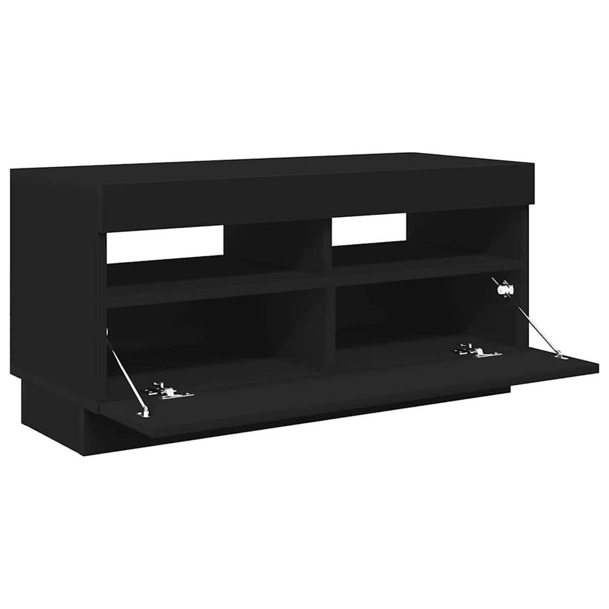 TV-SCHRANK Mit Led-Leuchten Schwarz 80/35/40 Cm - Schwarz, Holzwerkstoff (35/48/120cm) - vidaXL
