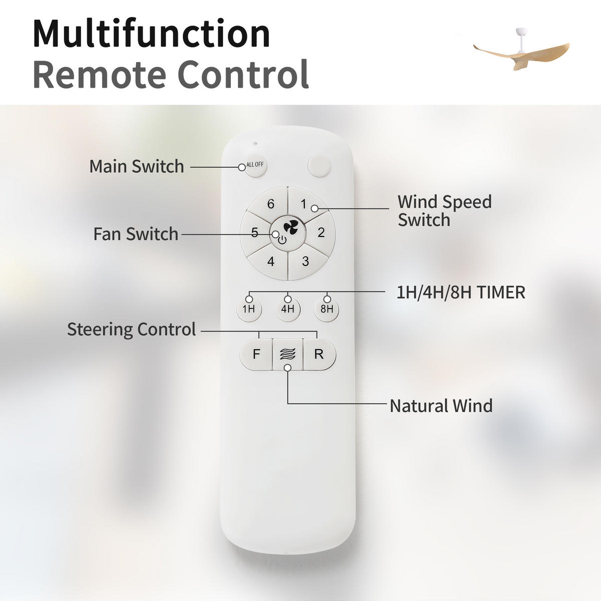 DECKENVENTILATOR 132cm Ohne Licht ABS Flügel DC Motor - Braun, Kunststoff (132/132/30cm) - CASIVA