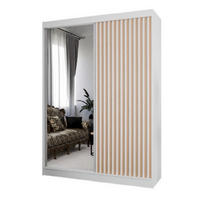 SCHRANK Weiß Craft Gold Lamellen Spiegel 150 cm - Weiß, Holzwerkstoff (150/215/61cm) - Sepro Meble