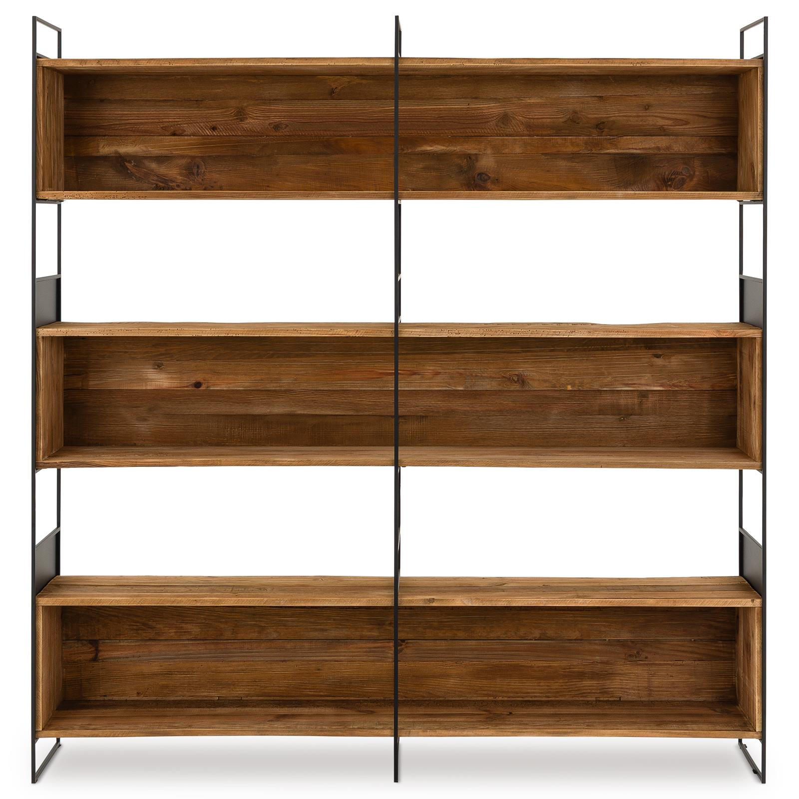 REGAL AMAGI natur, schwarz - Naturfarben, Holz (181/190/35cm) - IDIMEX