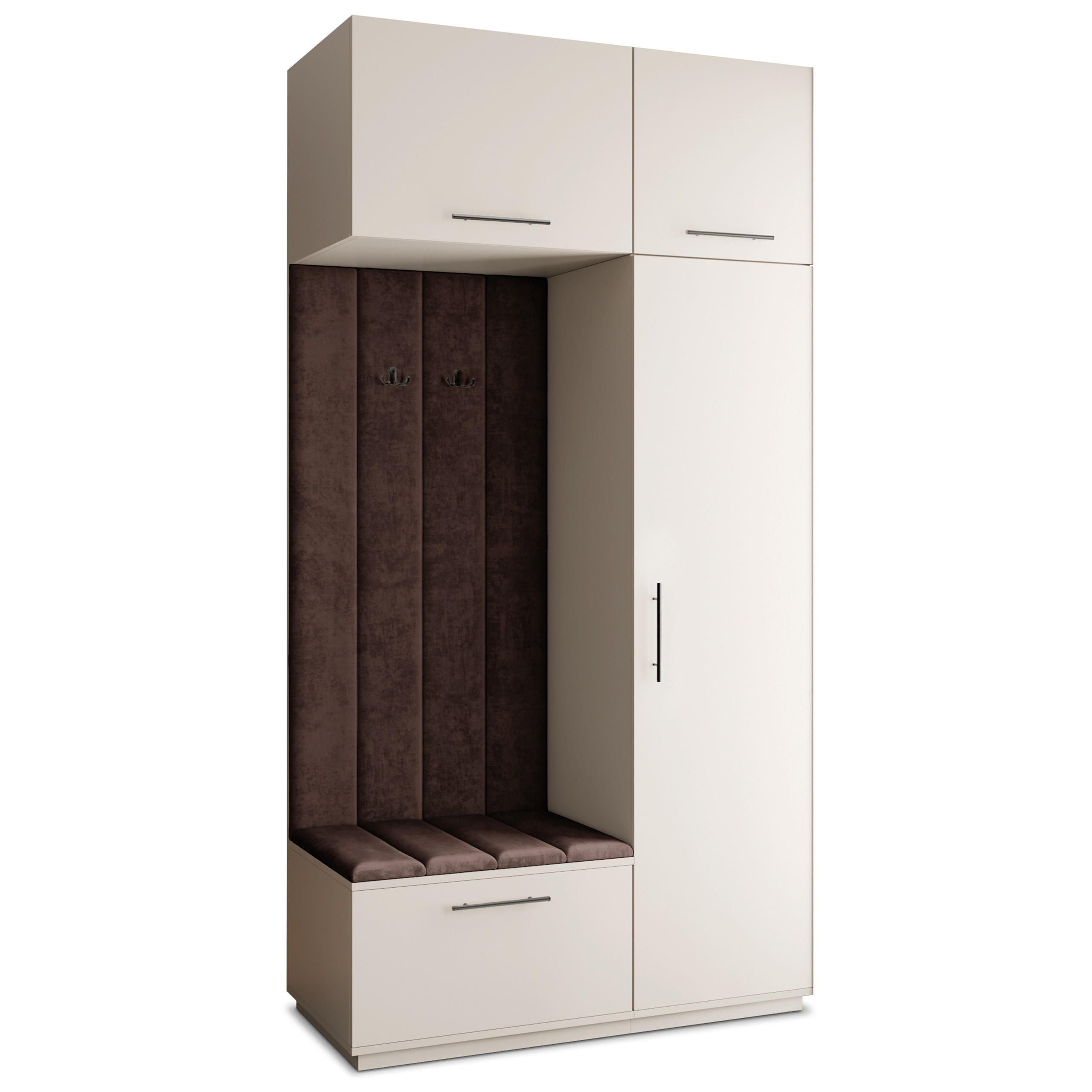 GARDEROBENSCHRANK REMA 120/240/60 cm Modern Garderobe-Set Kaschmir - Kaschmir/Braun, Holzwerkstoff (120/240/60cm) - MASSENO
