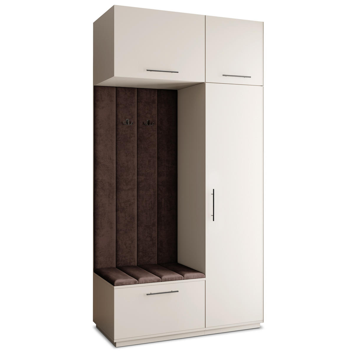 GARDEROBENSCHRANK REMA 120/240/60 cm Modern Garderobe-Set Kaschmir - Kaschmir/Braun, Holzwerkstoff (120/240/60cm) - MASSENO