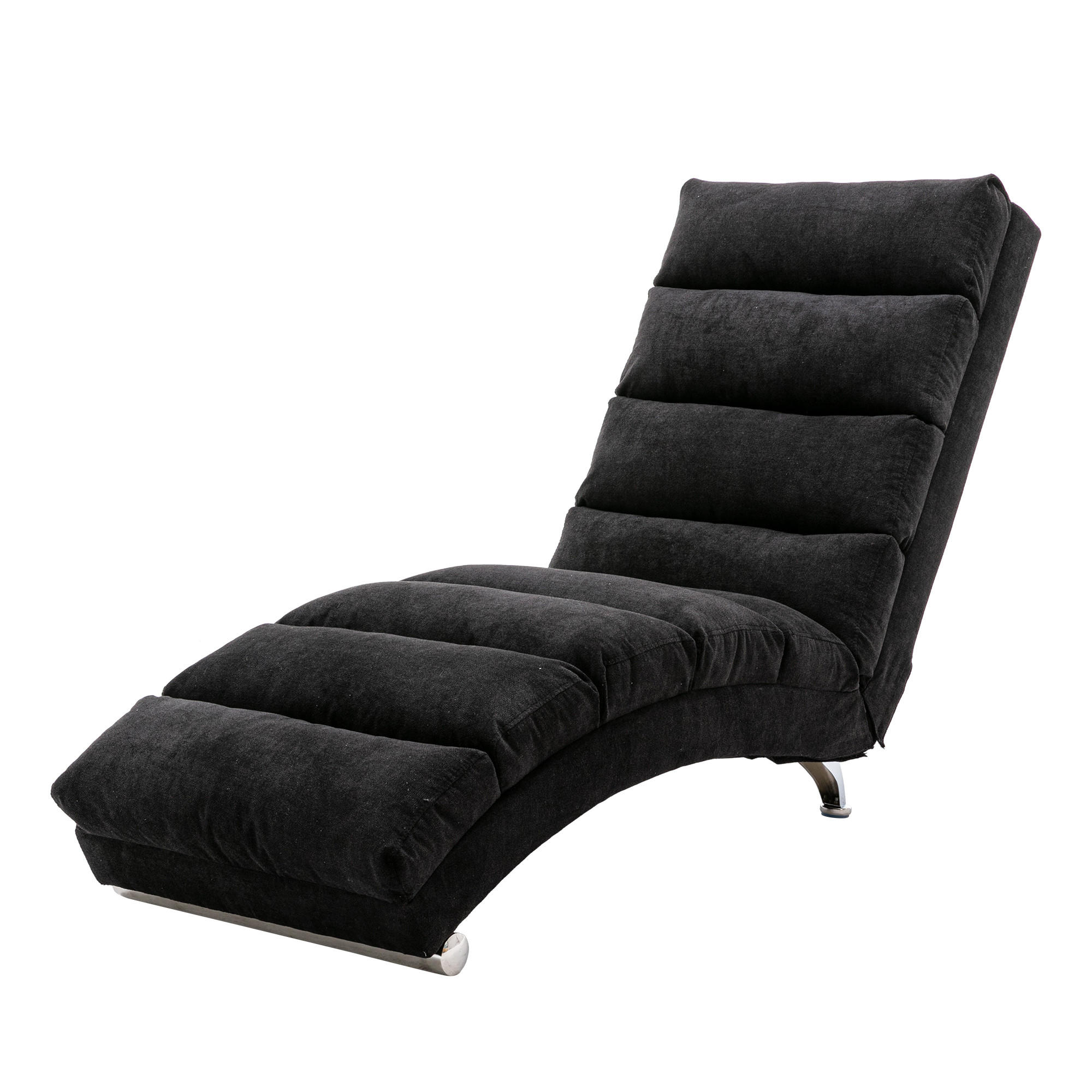 RELAXLIEGE Liegesessel,Relaxsessel,Leinenstoff,Schwarz - Schwarz, Textil (55/84/148cm) - LVHOM