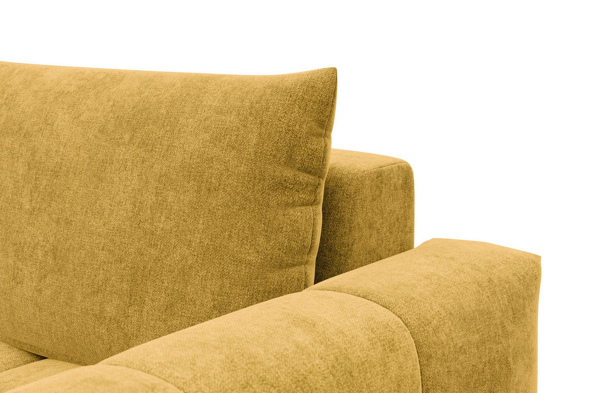 ECKSOFA VERONA 4-Sitzer LINKS, Gelb - Gelb/Schwarz, Holz/Textil (282/173cm) - Courtois Laville