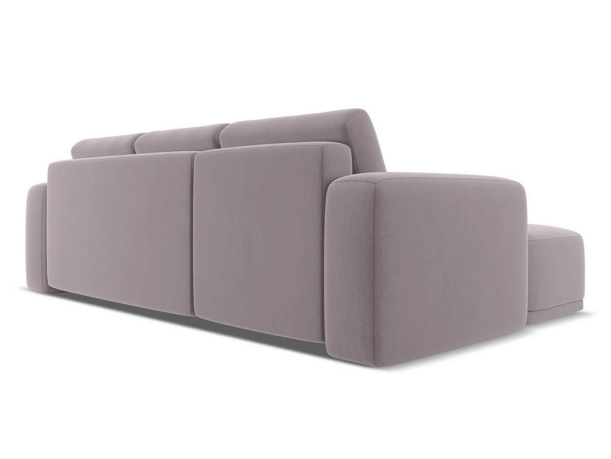 ECKSOFA mit Schlaffunktion Samt Stoff Violett - Lila/Flieder, Kunststoff/Textil (258/160cm) - Makamii