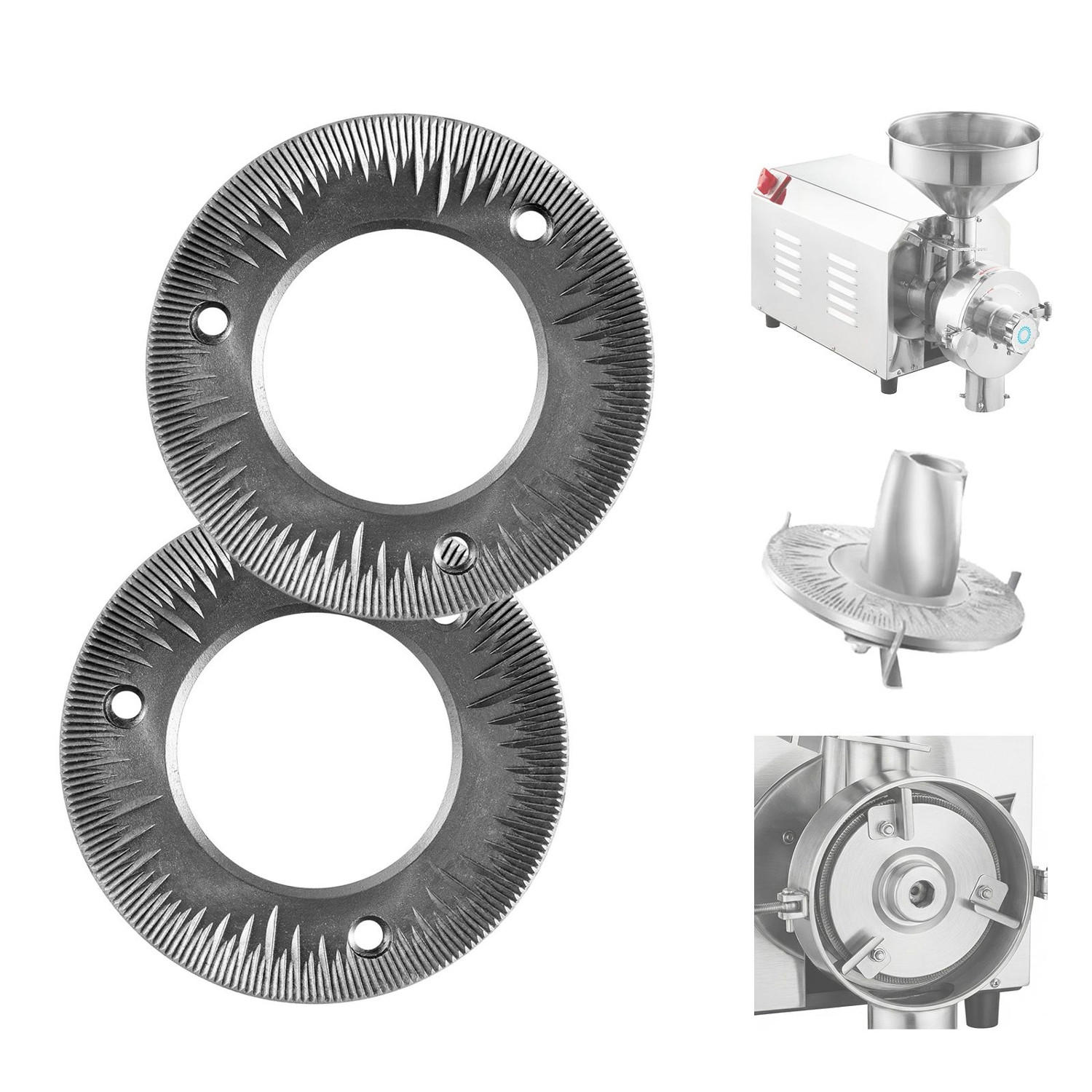 GETREIDEMUHLE 2 Stück Ersatz Mahlscheiben Für Kompatibel Mit HN-2200 HN-3000 - Silberfarben, Metall (18/6.01/18cm) - Rolipo