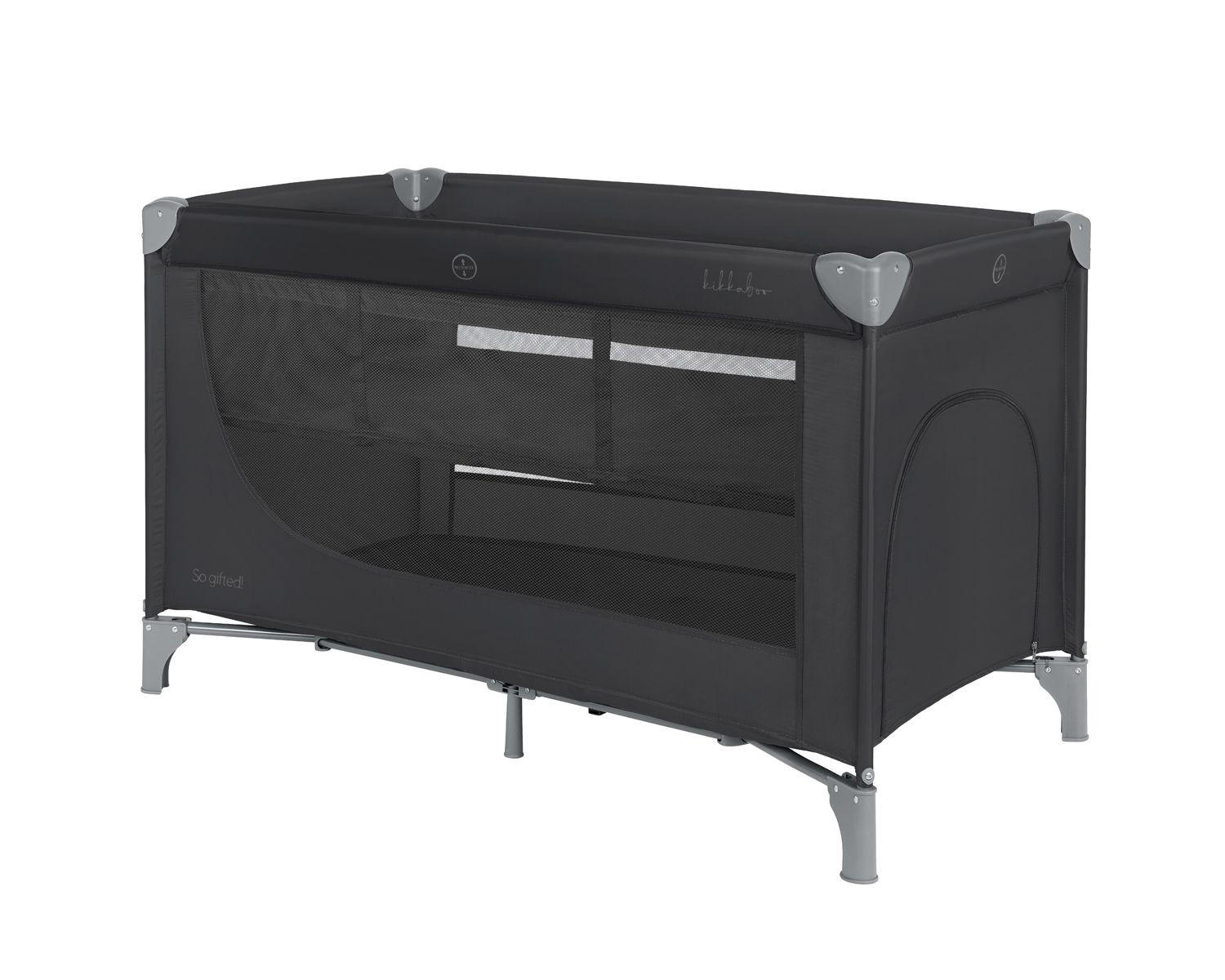 REISEBETT So Gifted black 2 Ebenen Matratze, Tragetasche, Öffnung - Schwarz, Kunststoff (65/125cm) - Kikka boo