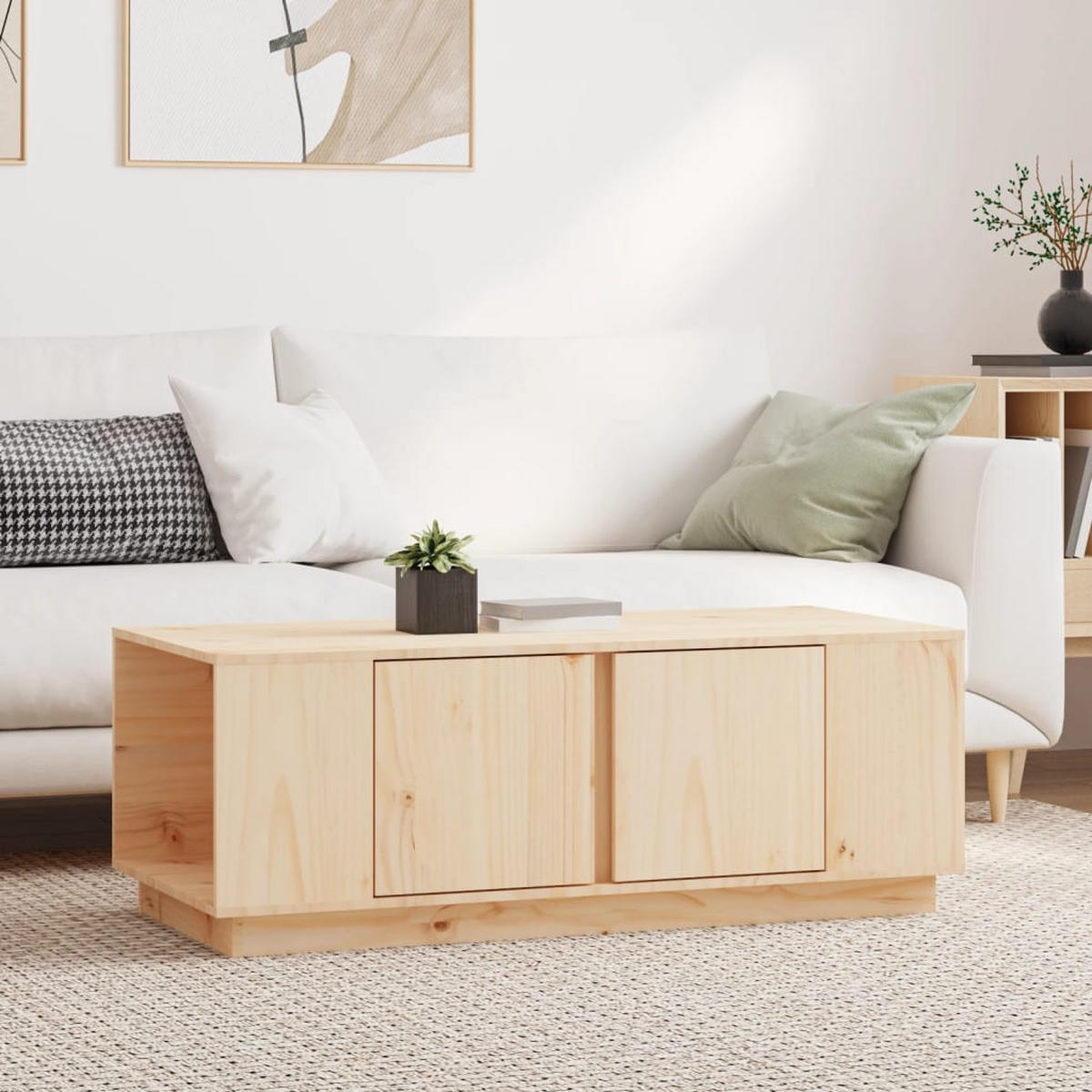 COUCHTISCH 110x50x40 cm Massivholz Kiefer - Braun, Holz (110/50/40cm) - furnicato