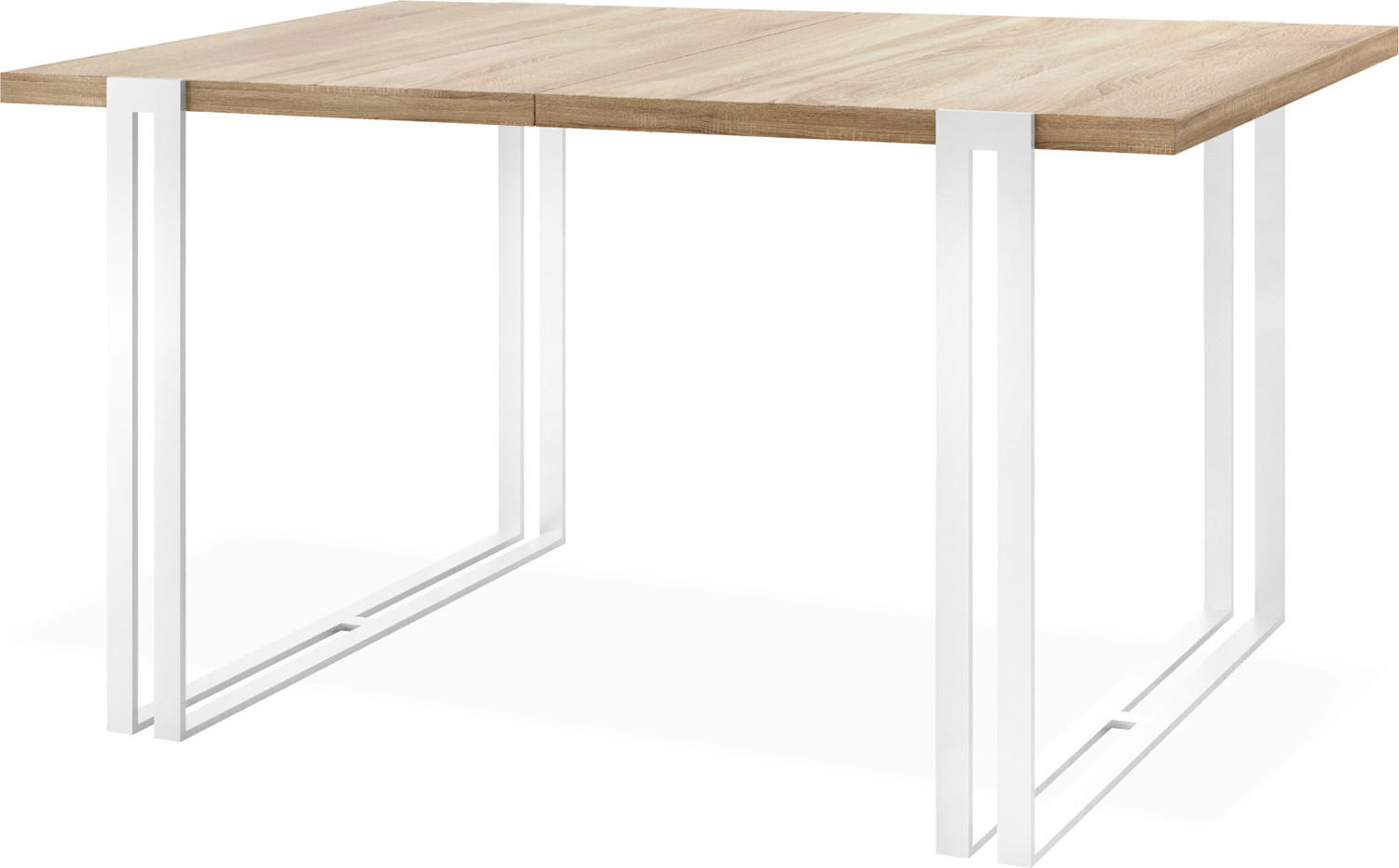 ESSTISCH Lilo rechteckig ausziehbar, Sonoma Eiche 160-260/90/76 cm - Weiß/Sonoma Eiche, Holzwerkstoff/Metall (160/90/76cm) - WFL GROUP