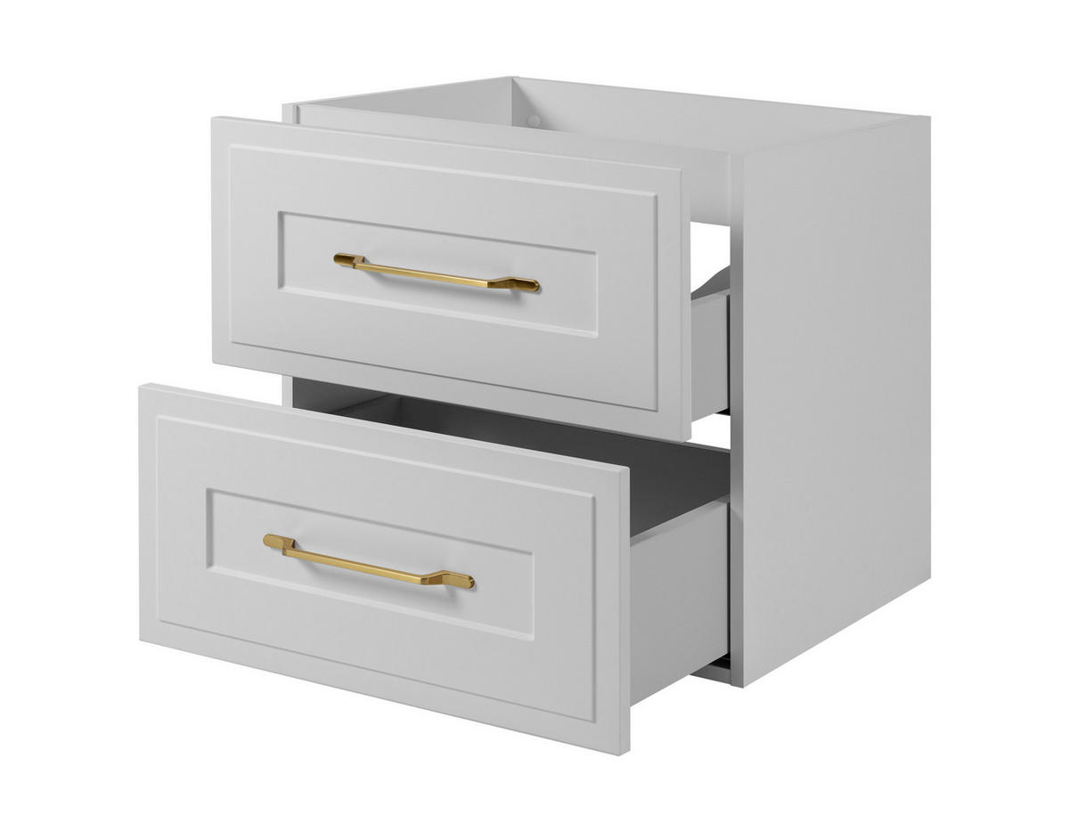 WASCHBECKUNTERSCHRANK CLASSIC 80 cm mit Arbeitsplatte Farbe: Eichen Craft mit einer mattweißen Platte - Eichefarben/Weiß, Holzwerkstoff (80/58/46cm) - Rodan