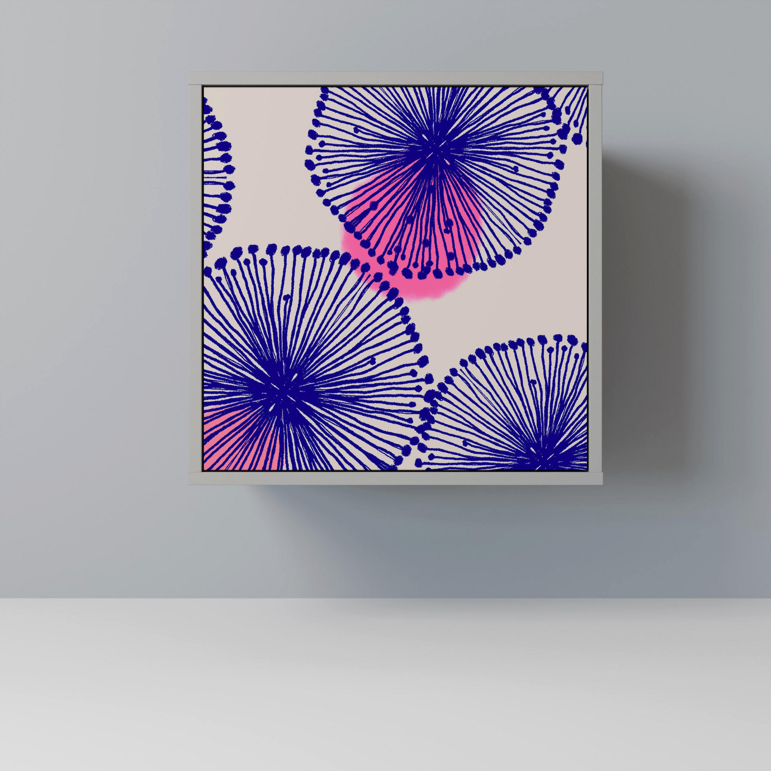 SIDEBOARD MAGIC NATURE, Grau, 57,5x42x57,5 cm, Ohne Füße - Multicolor/Grau, Holzwerkstoff (57.5/57.5/42cm) - SpaceRebels