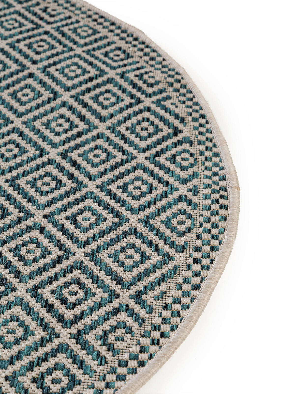 OUTDOORTEPPICH rund Cleo Blau ø 120 cm rund - Blau, Textil (120/120cm) - benuta Nest