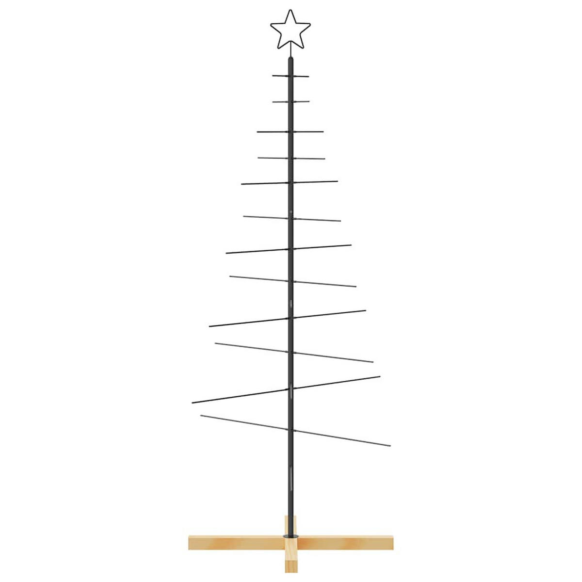 WEIHNACHTSBAUM Metall Mit Holzständer Schwarz 150 Cm - Schwarz, Metall (150cm) - vidaXL