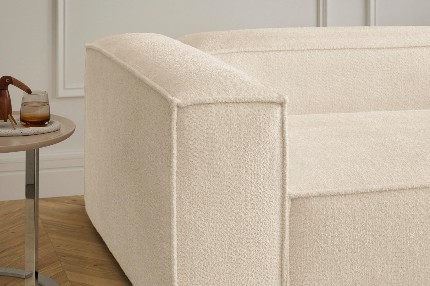 ECKSOFA CARMO Beige Flachgewebe - Beige/Schwarz, Kunststoff/Textil (306/191cm) - KAWOLA