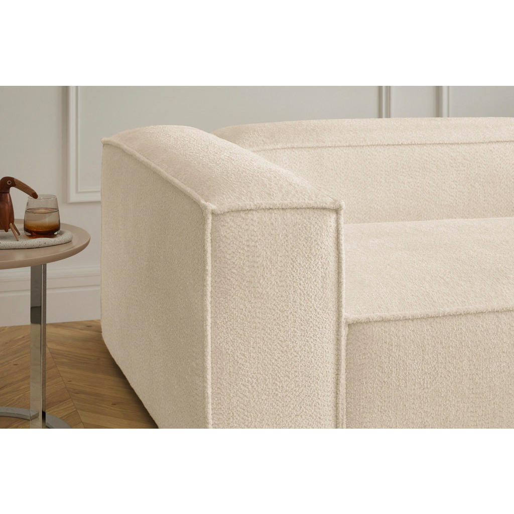 Thumbnail - Kawola Ecksofa, Beige, Textil, Echtholz, 3-Sitzer, Füllung: Komfortschaum, Ottomane rechts, L-Form, 306x191 cm, Wohnzimm...