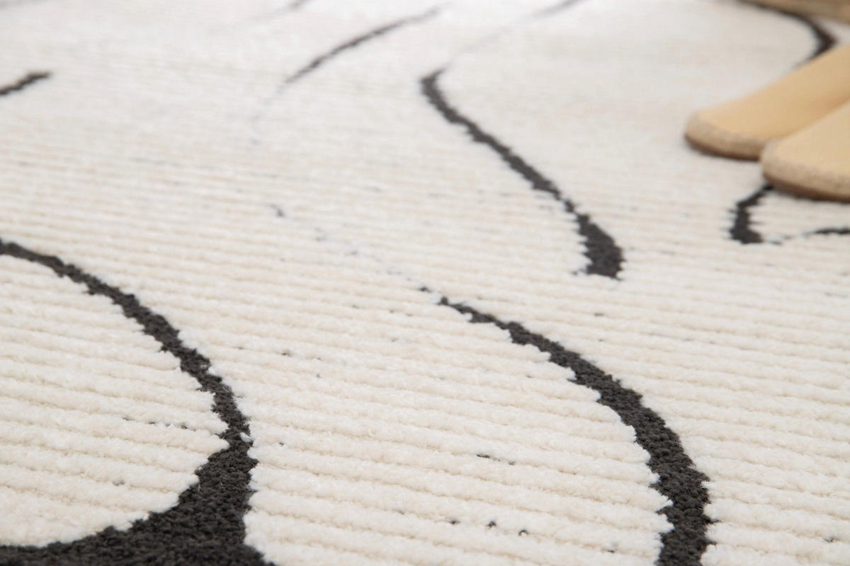 TEPPICH ultrafein mit Skulptureffekt schwarz - Schwarz, Textil (200/290cm) - AFK Living