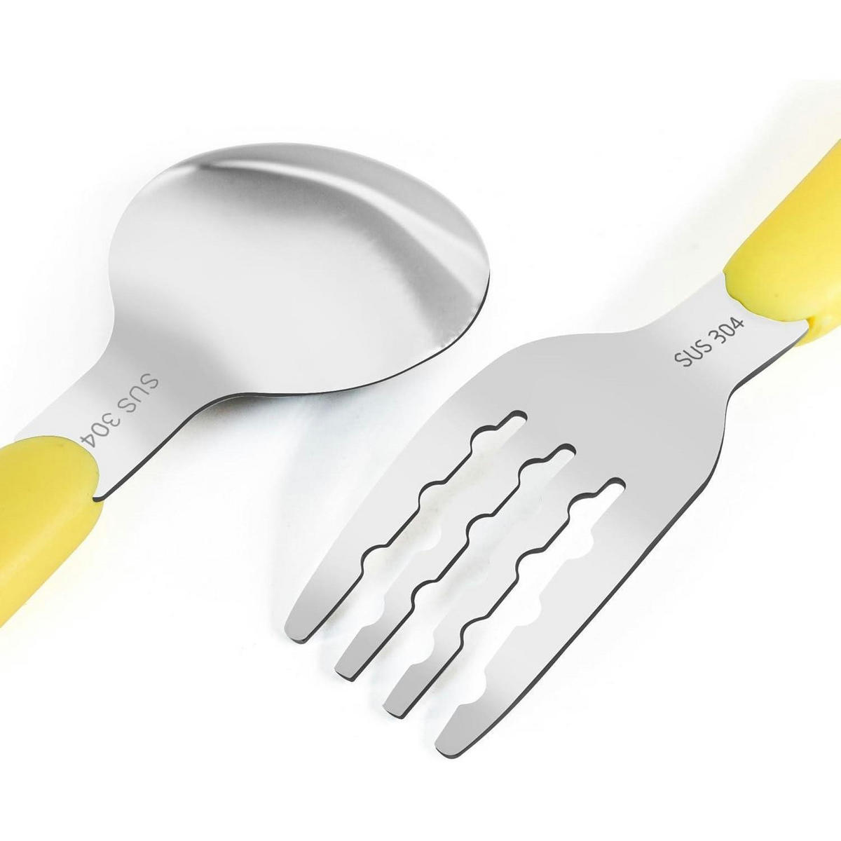 KINDERBESTECK Set 2-teilig mit Reiseetui Edelstahl Gelb - Gelb, Metall