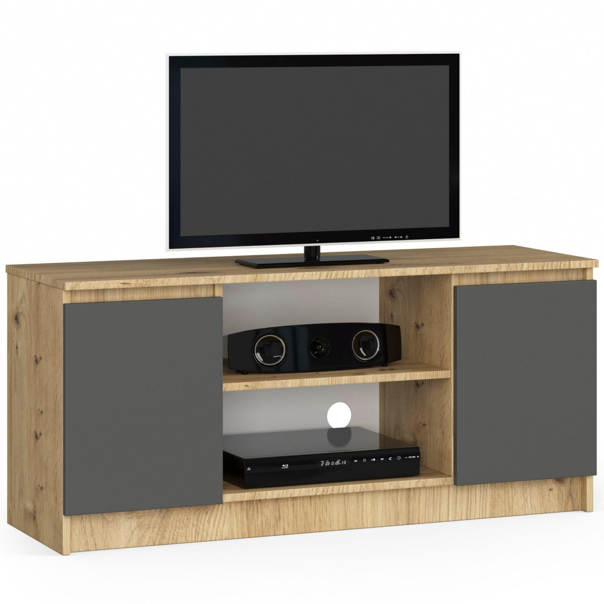TV-ELEMENT Eiche Artisan, Grau 120x40x55 cm - Eiche Artisan/Grau, Holzwerkstoff (120/55/40cm) - Akord