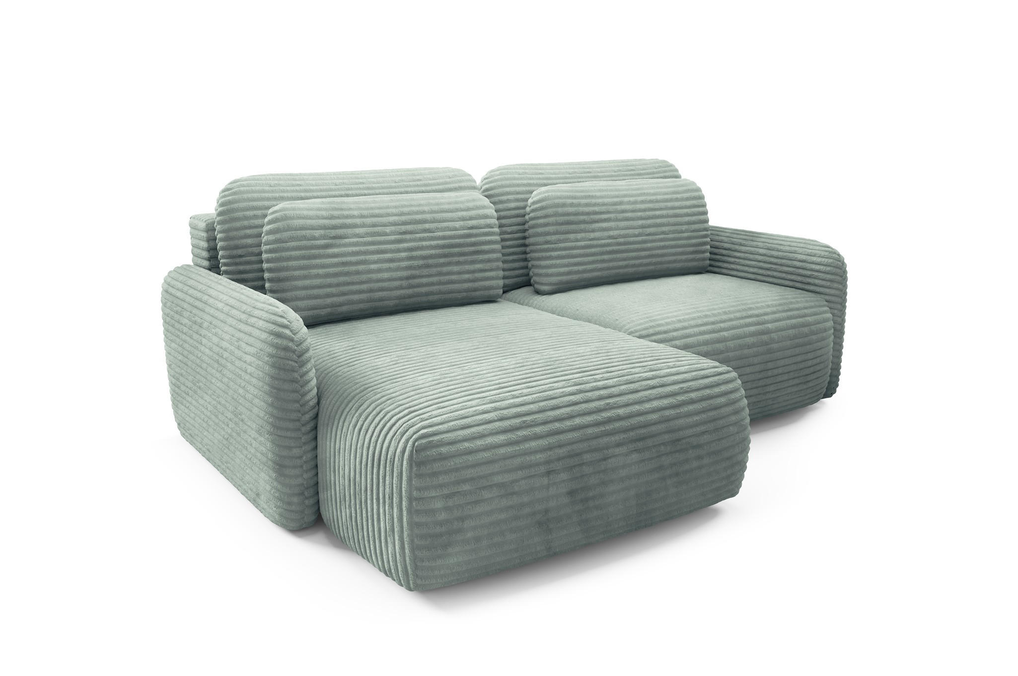 ECKSOFA Simone Mit Schlaffunktion - Grün, Holzwerkstoff/Textil (240/165cm) - Fun Möbel