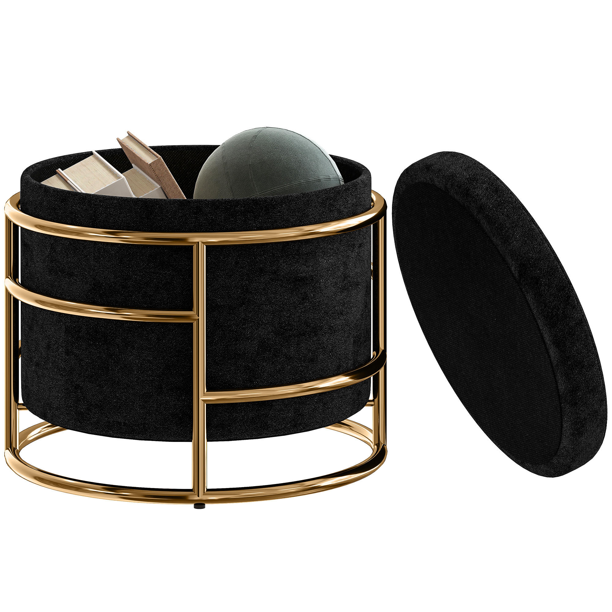 ComfortXL Sitzhocker Schwarz 42x39x42 cm