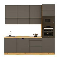 KÜCHENZEILE 240 cm - Langen KL27-M240 - in Grau/Matt - Grau, Holz (240/248/58cm)