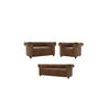 SITZGARNITUR 3+2+1 Chesterfield Flux Braun Microfaser Vintageoptik - Braun, Holz/Textil (203/72/86cm) - S-Style Möbel