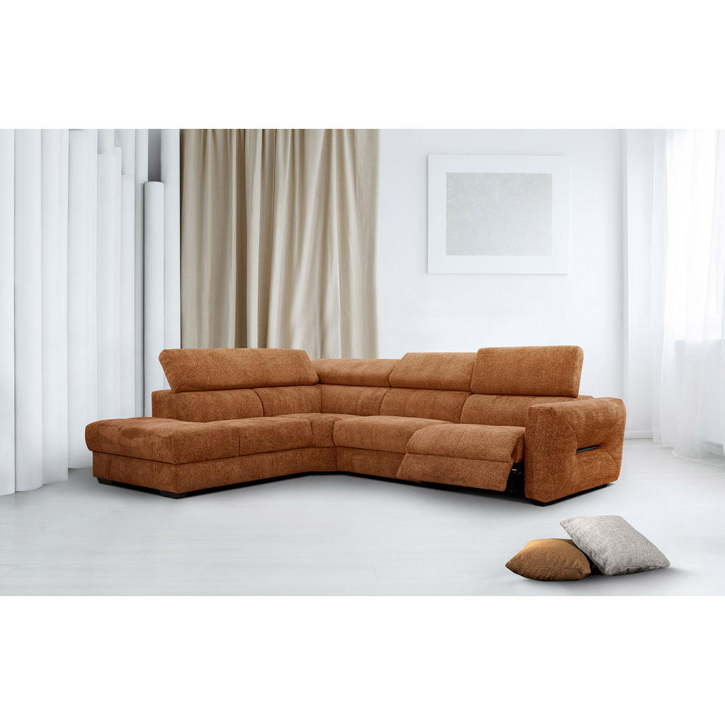 Thumbnail - Courtois Laville Ecksofa, Dunkelorange, Textil, L-Form, Ottomane links,L-Form, 298x239 cm, Wohnzimmer, Sofas & Couches, ...