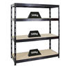 SCHWERLASTREGAL Rhino 180x160x60 cm 4 Spanplatten-Ebenen 8mm Fachlast 500 kg Schwarz - Schwarz, Metall (160/180/60cm) - PROREGAL